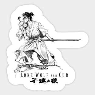 Lone wolf and cub Sticker